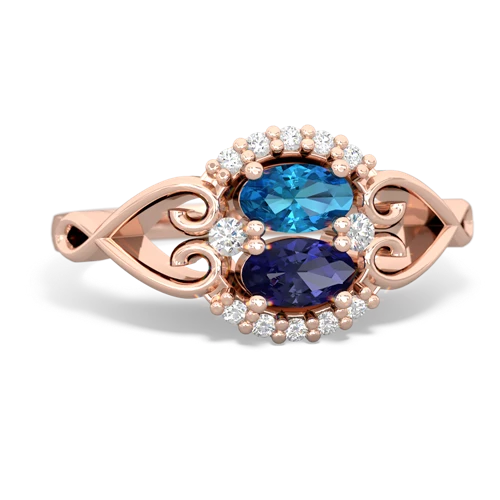 london topaz-lab sapphire antique keepsake ring