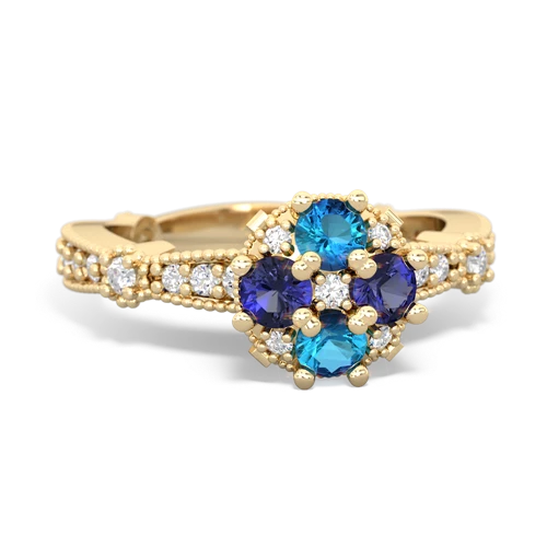 london topaz-lab sapphire art deco engagement ring