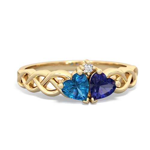 london topaz-lab sapphire celtic braid ring