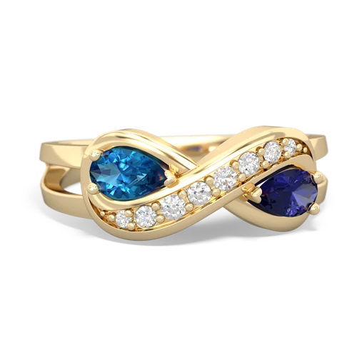 london topaz-lab sapphire diamond infinity ring