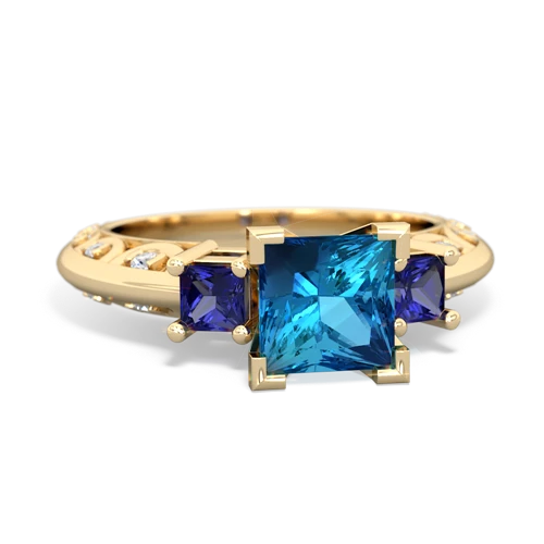 london topaz-lab sapphire engagement ring