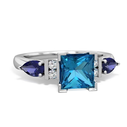 london topaz-lab sapphire engagement ring