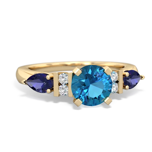 london topaz-lab sapphire engagement ring