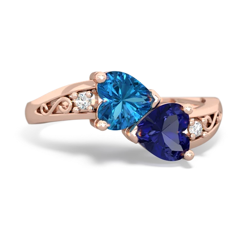 london topaz-lab sapphire filligree ring