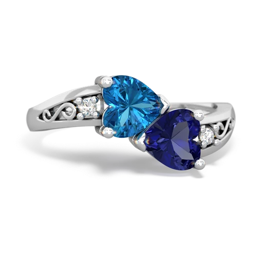 london topaz-lab sapphire filligree ring