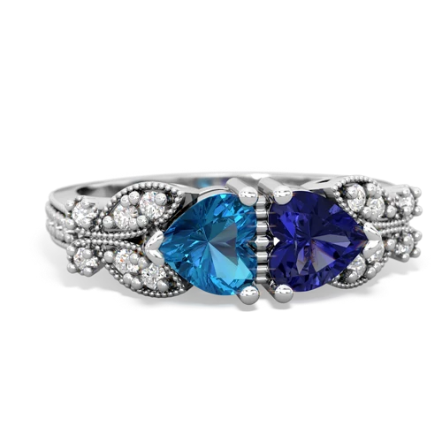 london topaz-lab sapphire keepsake butterfly ring