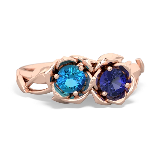 london topaz-lab sapphire roses ring