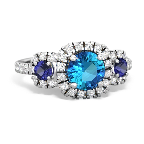 london topaz-lab sapphire three stone regal ring