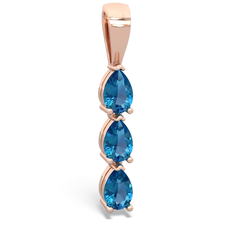 sapphire-white topaz three stone pendant