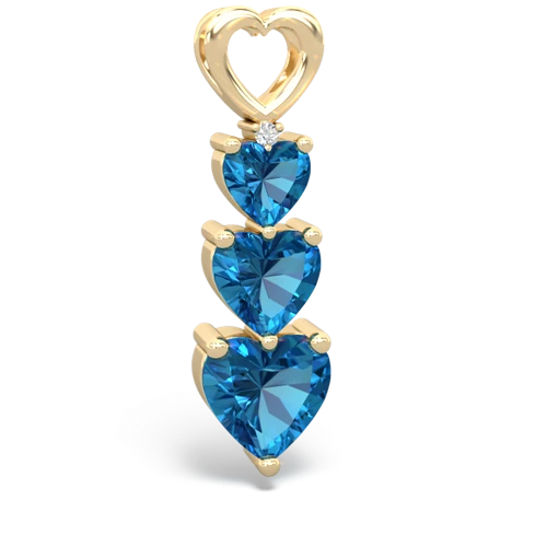 London Topaz Genuine London Blue Topaz with Genuine London Blue Topaz and Genuine Opal Past Present Future pendant Pendant