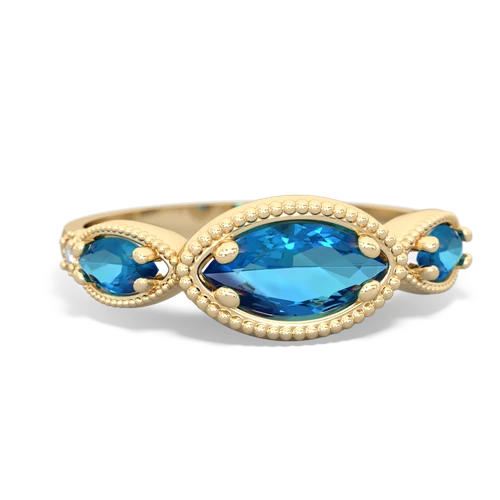 emerald-blue topaz milgrain marquise ring