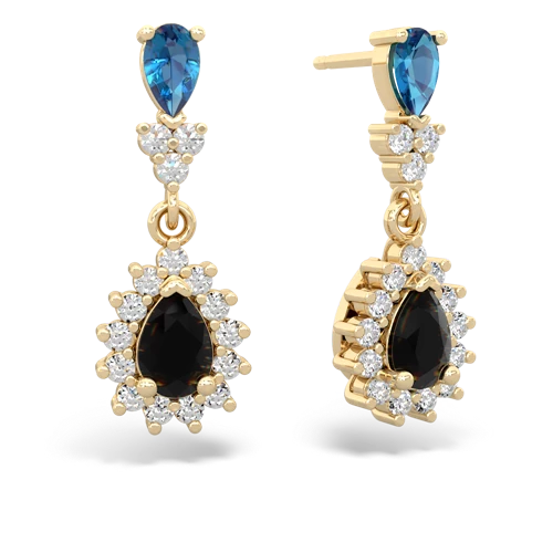 london topaz-onyx dangle earrings