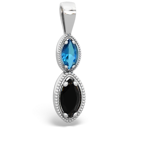 london topaz-onyx antique milgrain pendant