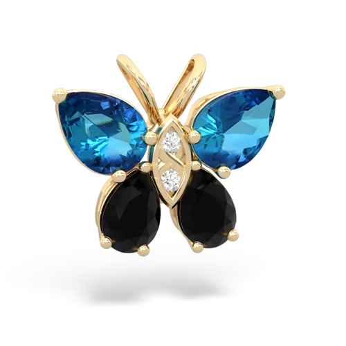 london topaz-onyx butterfly pendant