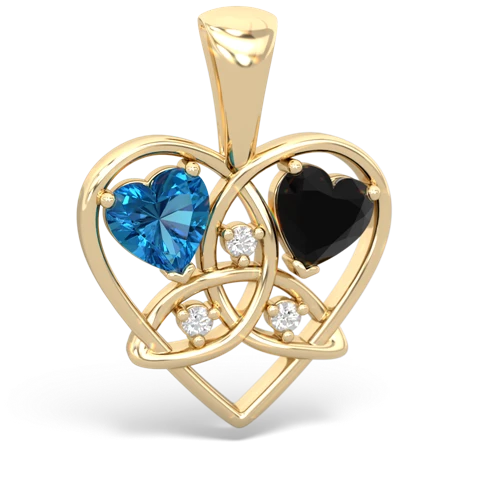 london topaz-onyx celtic heart pendant