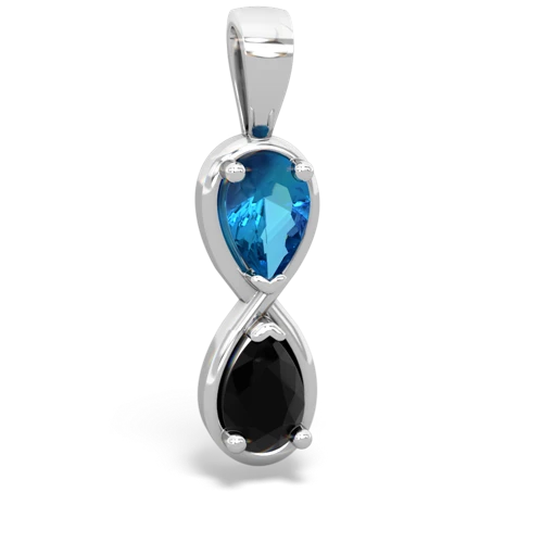 london topaz-onyx infinity pendant