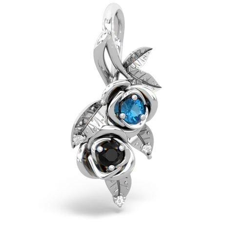london topaz-onyx rose vine pendant