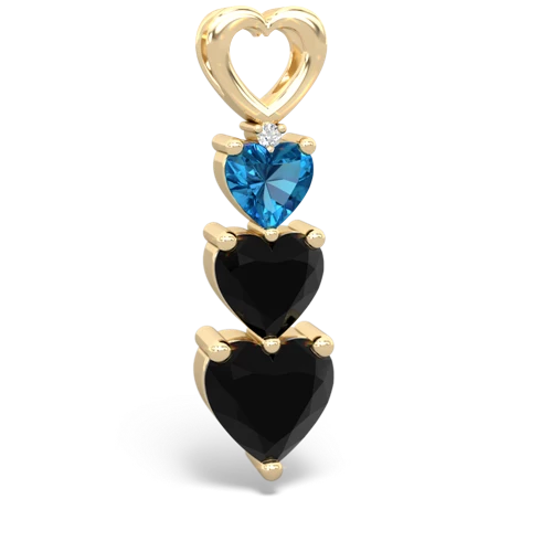 Genuine London Blue Topaz with Genuine Black Onyx and Genuine Fire Opal Past Present Future pendant