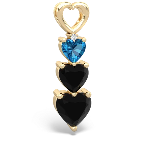 London Topaz Genuine London Blue Topaz with Genuine Black Onyx and Genuine Aquamarine Past Present Future pendant Pendant