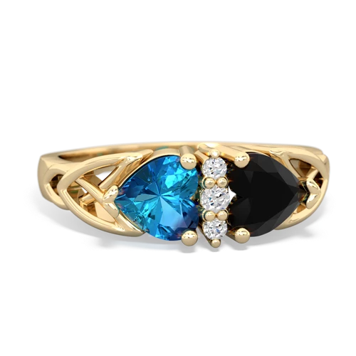 london topaz-onyx celtic ring