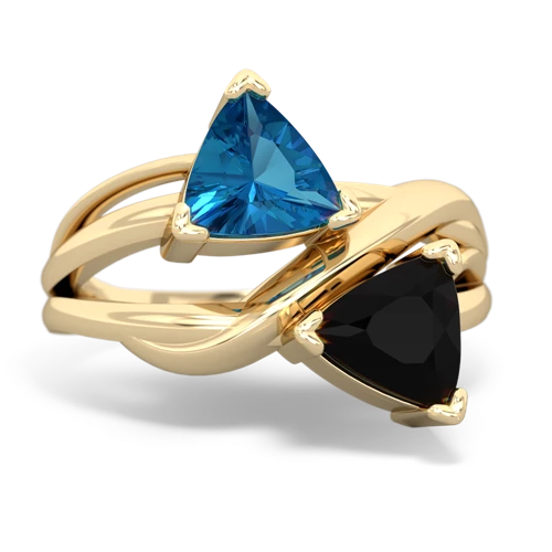 london topaz-onyx filligree ring