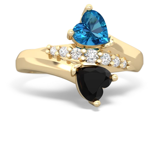 london topaz-onyx modern ring