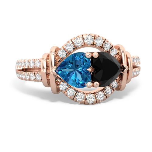 london topaz-onyx pave keepsake ring