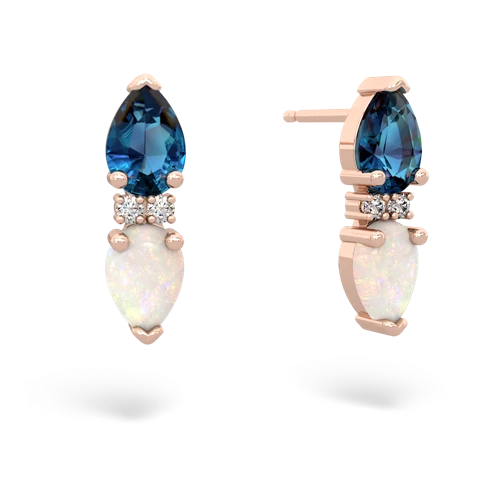 london topaz-opal bowtie earrings