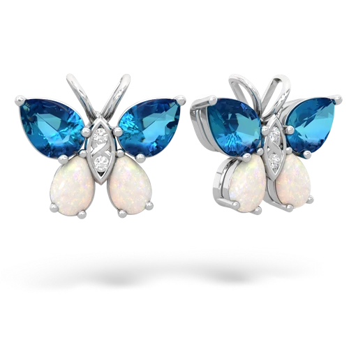 london topaz-opal butterfly earrings