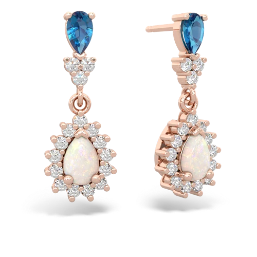london topaz-opal dangle earrings