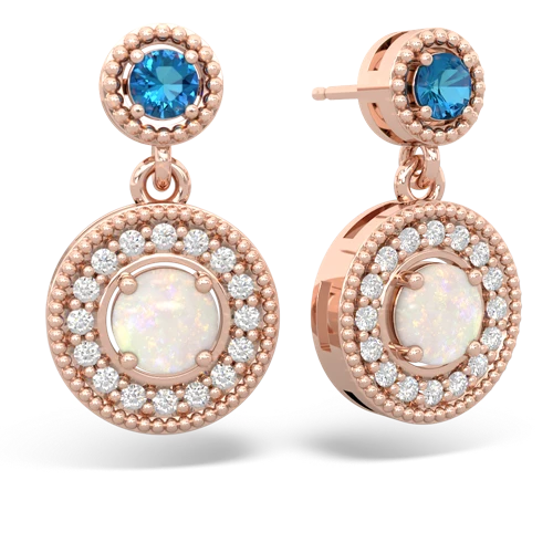 london topaz-opal halo earrings