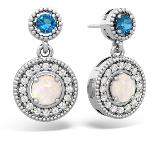 london topaz-opal halo earrings