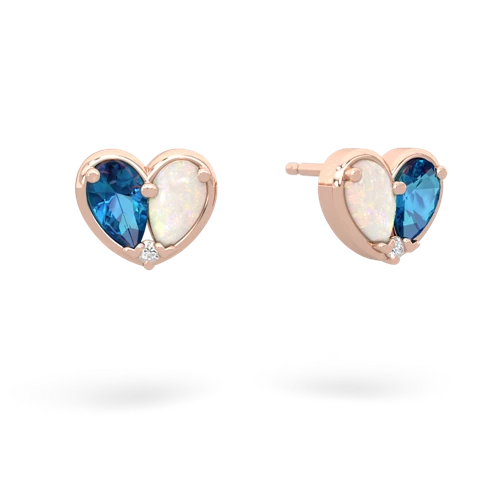 london topaz-opal one heart earrings
