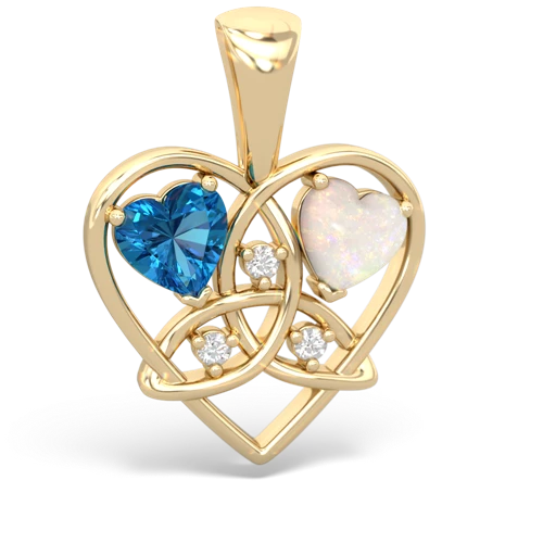 london topaz-opal celtic heart pendant