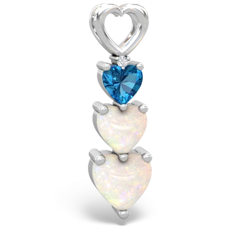 London Topaz Genuine London Blue Topaz with Genuine Opal and  Past Present Future pendant Pendant