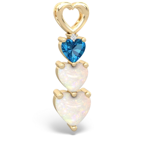 London Topaz Genuine London Blue Topaz with Genuine Opal and Lab Created Sapphire Past Present Future pendant Pendant