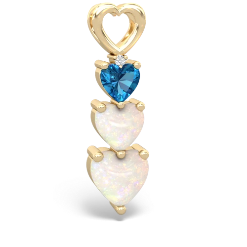 London Topaz Genuine London Blue Topaz with Genuine Opal and Genuine Peridot Past Present Future pendant Pendant
