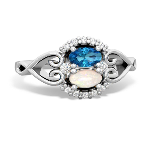 london topaz-opal antique keepsake ring