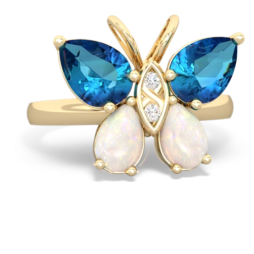 london topaz-opal butterfly ring