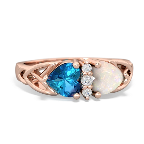 london topaz-opal celtic ring