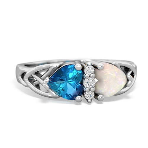 london topaz-opal celtic ring