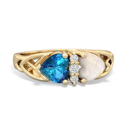 london topaz-opal celtic ring
