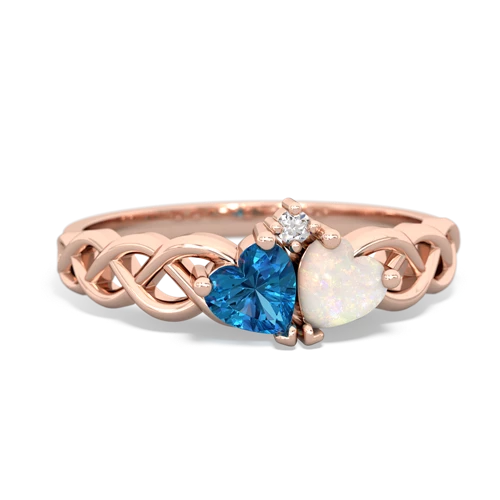 london topaz-opal celtic braid ring