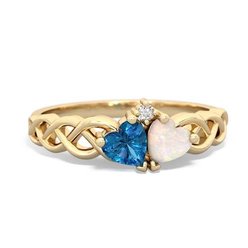 london topaz-opal celtic braid ring
