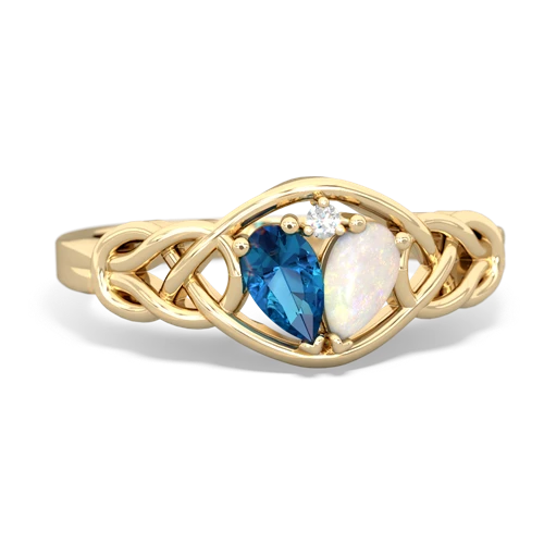 london topaz-opal celtic knot ring