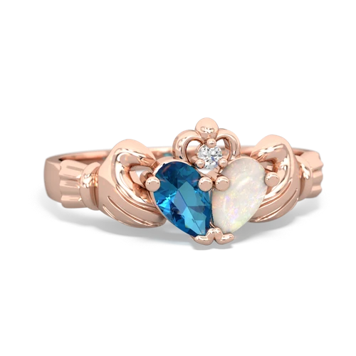 london topaz-opal claddagh ring