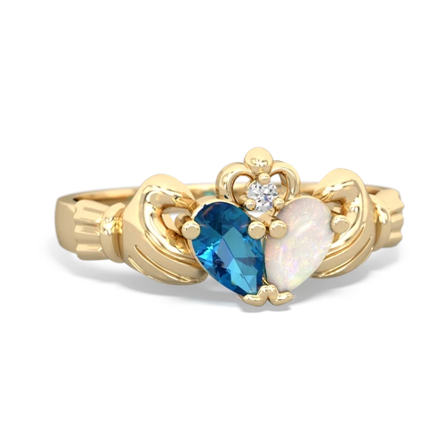 london topaz-opal claddagh ring