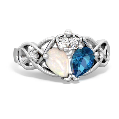 london topaz-opal claddagh ring