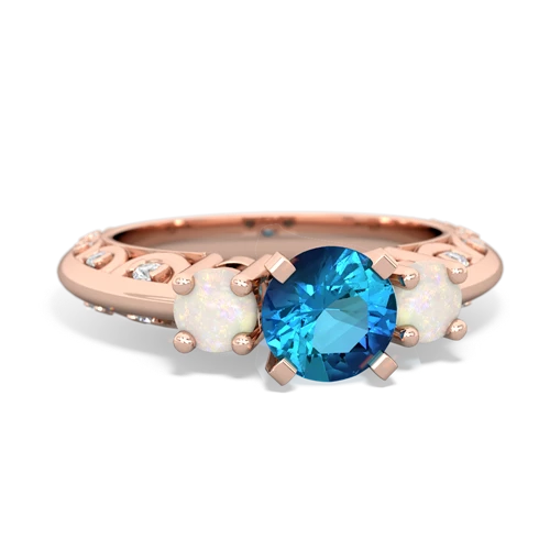 london topaz-opal engagement ring