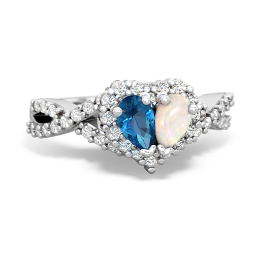 london topaz-opal engagement ring